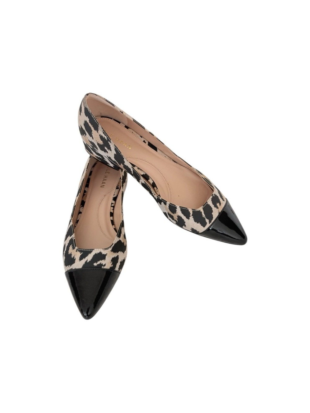 Cole Haan  Leather Vanessa Skimmer Leopard Print Pointed Toe Shoes 7B